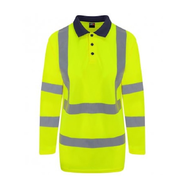 PRO RTX Hög synlighet Herr Långärmad Poloskjorta 4XL Gul/ Yellow/Navy 4XL