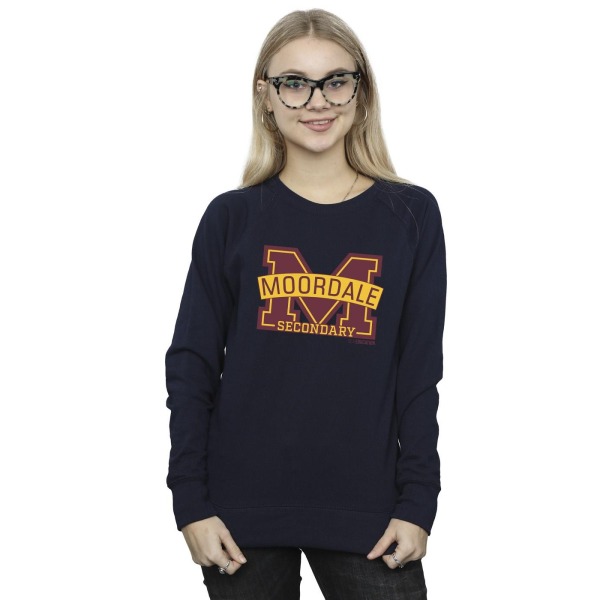 Netflix Dam/Kvinnor Sex Education Moordale M Logo 2 Sweatshirt Navy Blue S