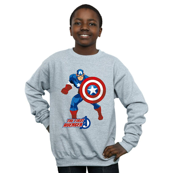 Captain America Boys The First Avenger Sweatshirt 9-11 år Sp Sports Grey/Blue/Red 9-11 Years