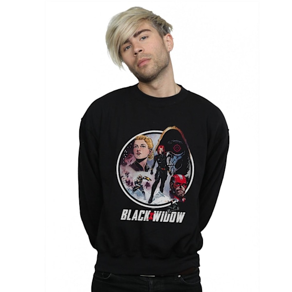 Marvel Herr Svart Änka Film Vintage Cirkel Sweatshirt L Svart Black L