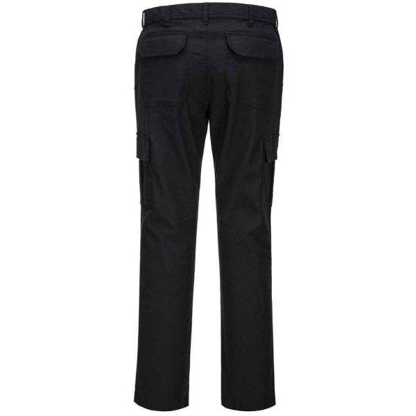 Portwest Herr Stretch Slim Cargo Byxor 36R Svart Black 36R