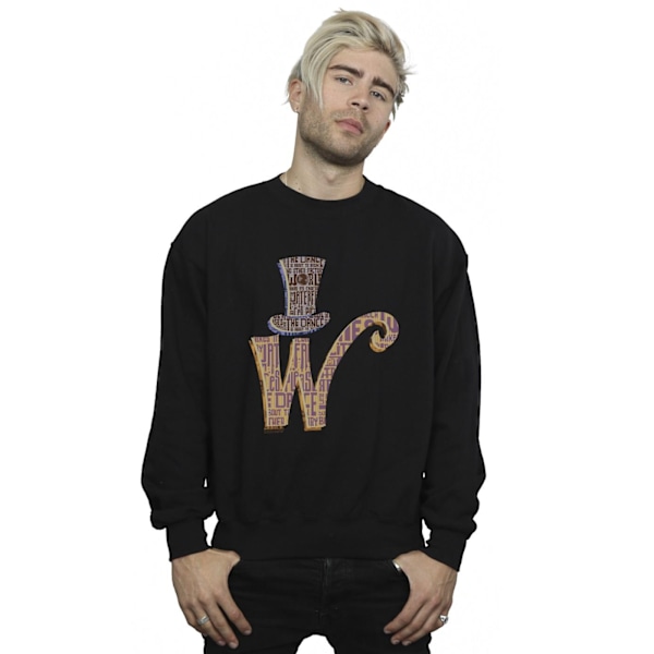 Willy Wonka Herr W Logotyp Mössa Sweatshirt 4XL Svart Black 4XL