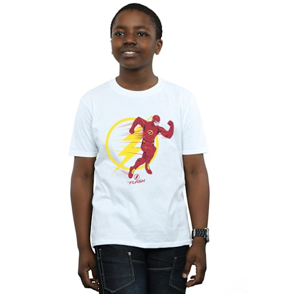 DC Comics Boys The Flash Running Emblem T-Shirt 7-8 år Vit White 7-8 Years