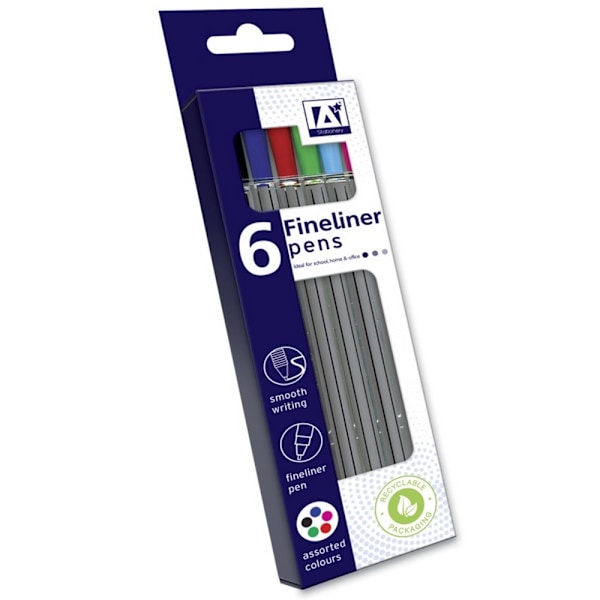 A Star Fineliner-pennor (6-pack) 1 x 20 x 8 cm Flerfärgad Multicoloured 1 x 20 x 8cm
