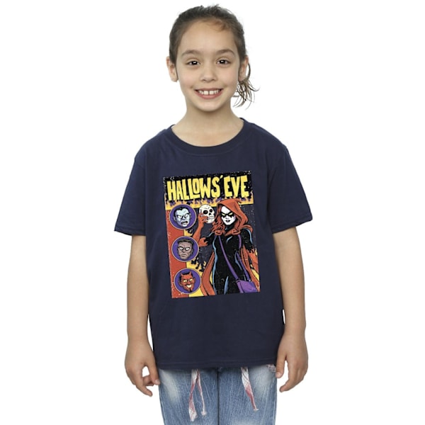 Marvel Girls Hallows Eve Comic Cover Bomull T-shirt 7-8 år N Navy Blue 7-8 Years