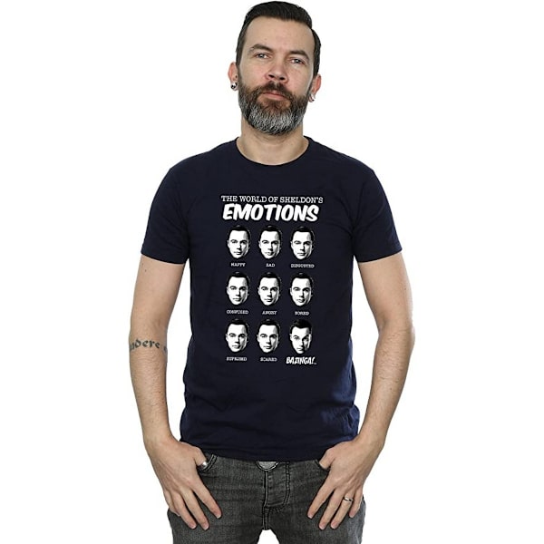 The Big Bang Theory Herr Emotioner Sheldon Bomull T-shirt 3XL Marinblå Navy Blue 3XL