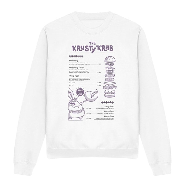 SvampBob Fyrkant Unisex Vuxen Krusty Krab Meny Sweatshirt White M