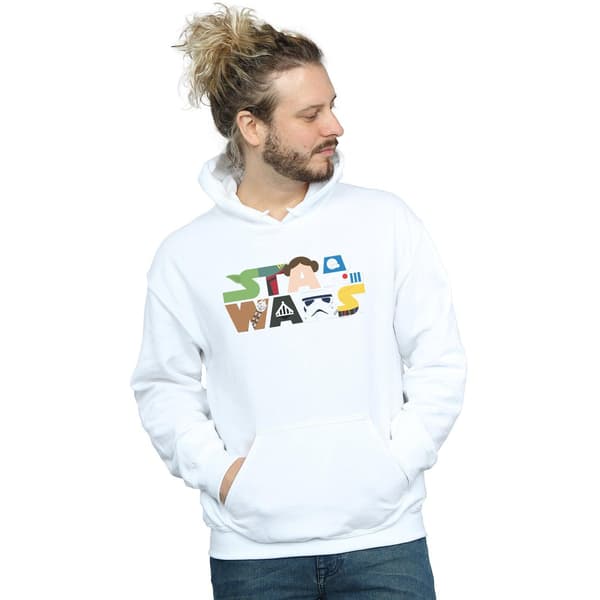Star Wars Herr Karaktärslogotyp Hoodie S Vit White S