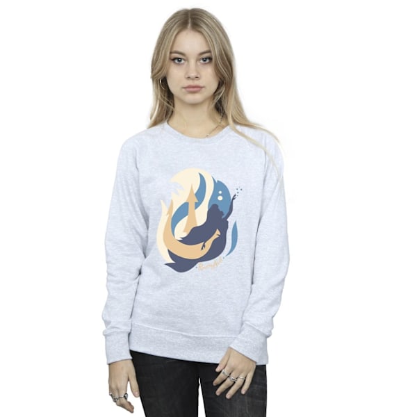 Disney Dam/Damer The Little Mermaid Färgsilhuetter Sweatshirt L Sports Grey Sports Grey L