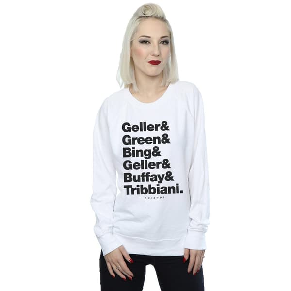 Friends Dam/Damer Efternamn Text Sweatshirt M Vit White M