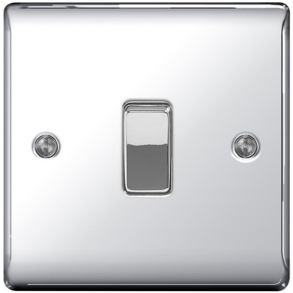 BG 10AX 2-vägsbrytare 1-fack krom Chrome 1 Gang