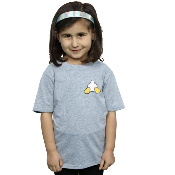 Disney Girls Kalle Anka T-shirt i bomull med print på baksidan 5 Sports Grey 5-6 Years