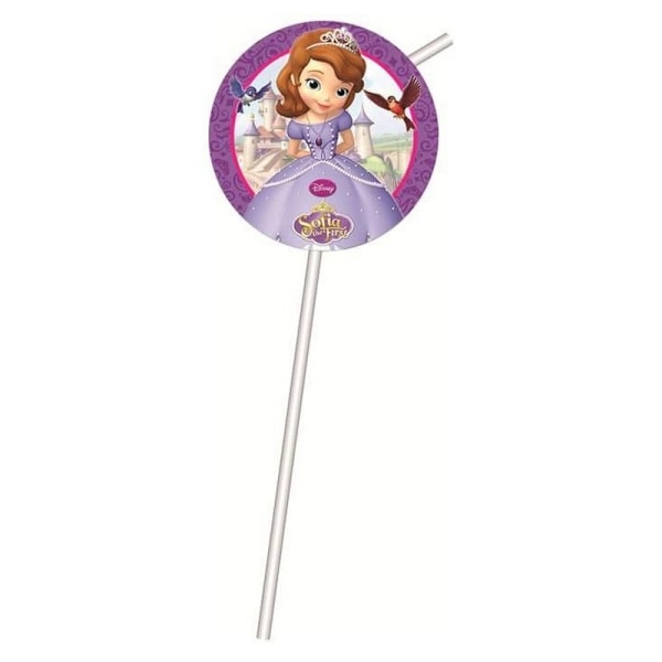 Sofia The First Logo Engångssugrör (Förpackning om 8) En Storlek Vit White/Purple One Size