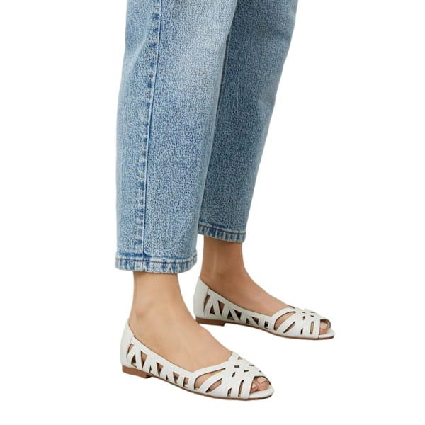 Dorothy Perkins Dam/Damer Prim Peep Toe Bred Pumps 5 UK Vit White 5 UK