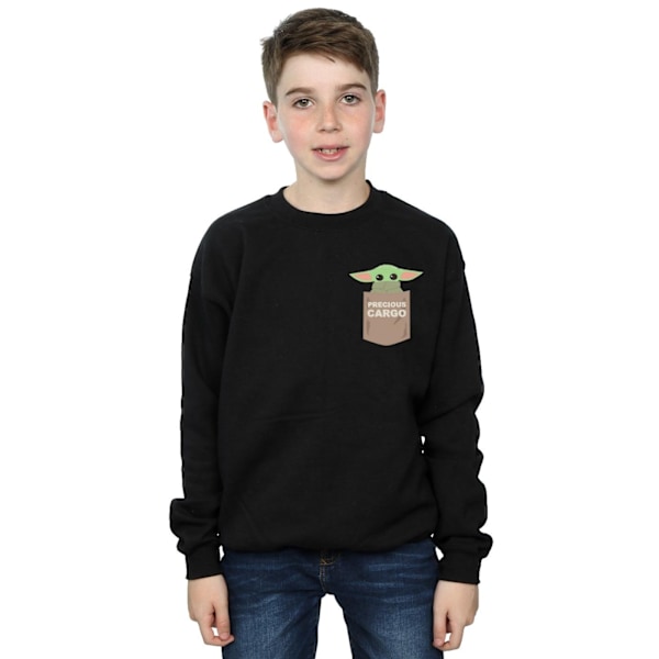 Star Wars The Mandalorian The Child Cargo Pocket Sweatshirt för pojkar Black 9-11 Years