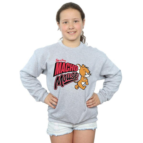 Tom And Jerry Girls Macho Mouse Sweatshirt 7-8 år Sports Grey Sports Grey 7-8 Years