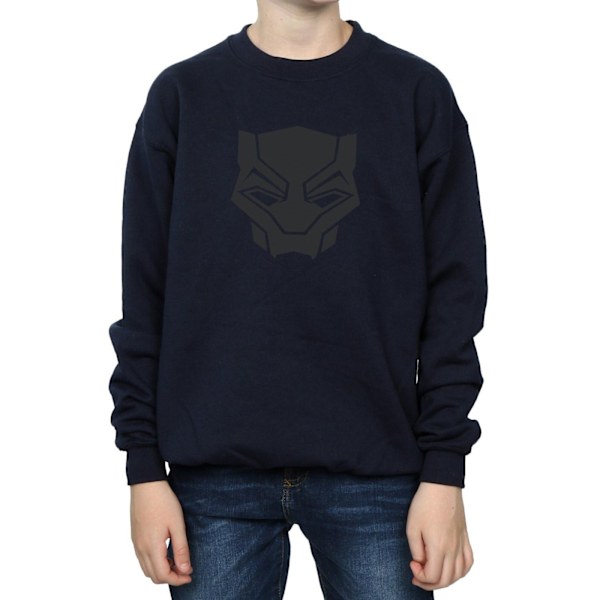 Marvel Boys Black Panther Black On Black Sweatshirt 5-6 År N Navy Blue 5-6 Years