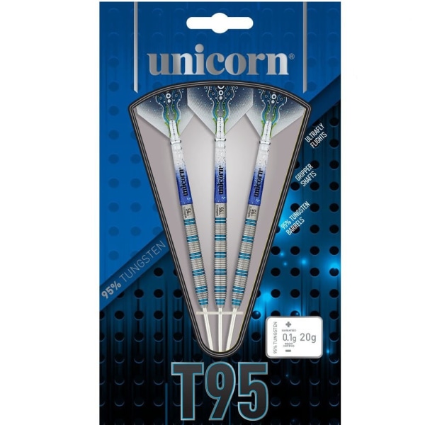 Unicorn T95 Core XL Tungsten Dart Set (paket med 3) 21g Grå/Blå Grey/Blue/White 21g