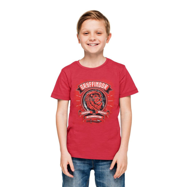Harry Potter Barn/Barn Comic Style Gryffindor T-Shirt 7-8 Red/Black 7-8 Years