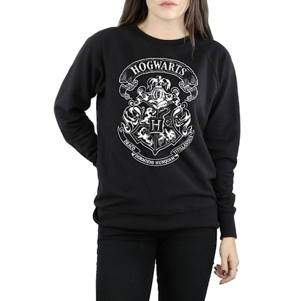 Harry Potter Dam/Damer Hogwarts Crest Sweatshirt S Svart Black S