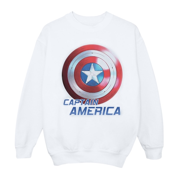 Marvel Dam/Kvinnor Falcon Och Vinternsoldat Captain America Sköld Sweatshirt S Vit White S