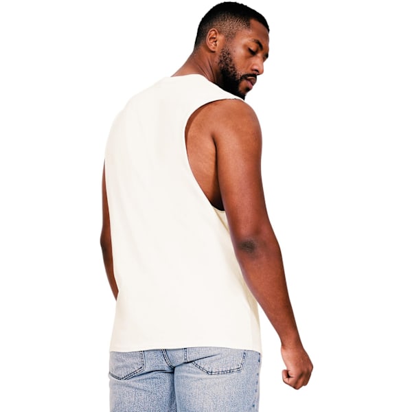 Casual Classics Mens Core Ringspun Cotton Raw Edge Tall Tank To Ecru XXL