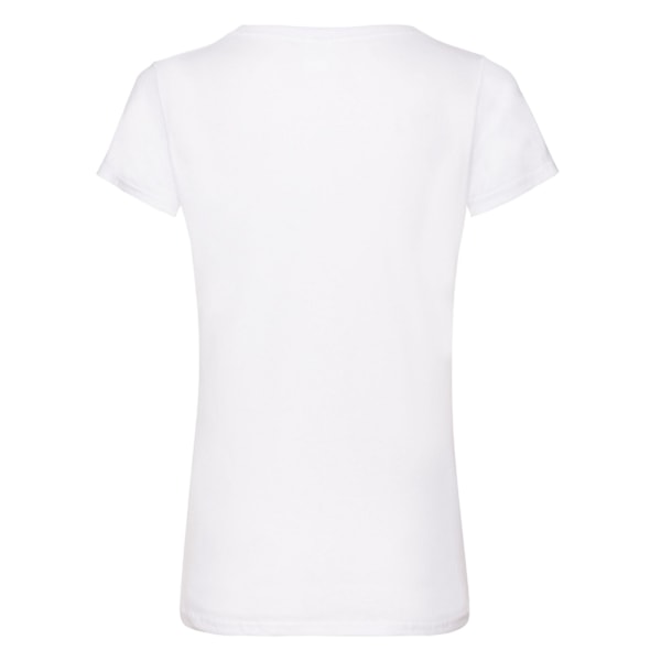 Fruit of the Loom Dam/Damer Valueweight V-halsad T-shirt Lady Fit White 8 UK