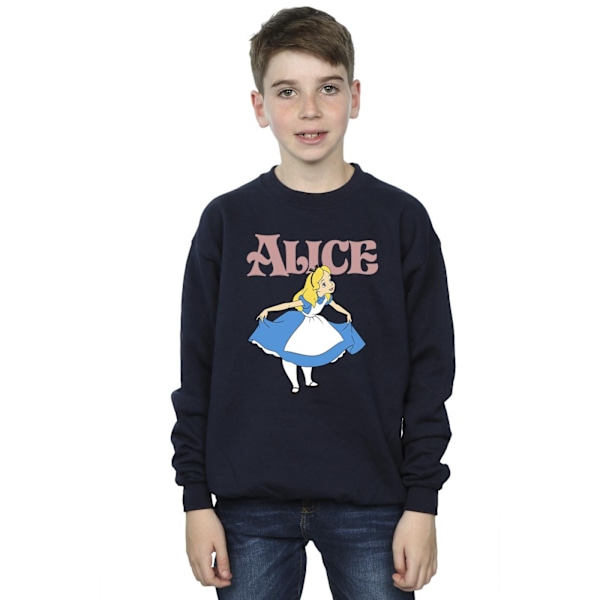 Disney Boys Alice In Wonderland Take A Bow Sweatshirt 3-4 år Navy Blue 3-4 Years