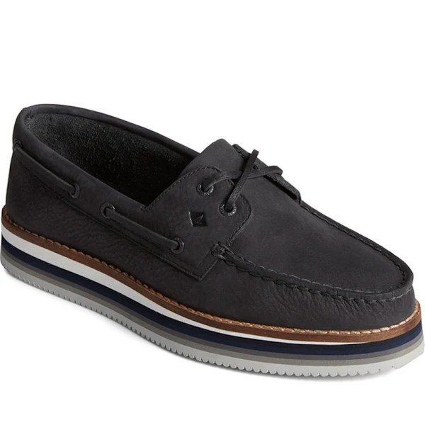 Sperry Womens/Ladies Authentic Original Stacked Leather Boat Sh Black 5.5 UK