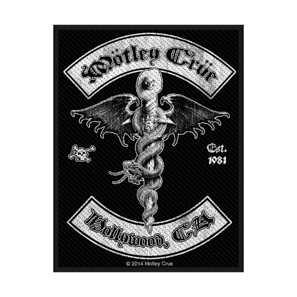 Motley Crue Hollywood Standard Patch One Size Svart/Vit Black/White One Size