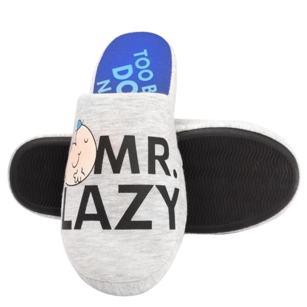 Mr Men Mens Mr Lazy Slippers 7 UK-8 UK Grå/Svart/Blå Grey/Black/Blue 7 UK-8 UK