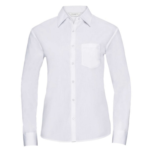 Russell Collection Dam/Damer Poplin Lätt-Skötsel Långärmad White M
