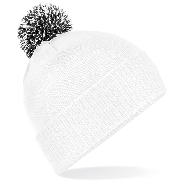 Beechfield Girls Snowstar Duo Extreme Winter Hat One Size Vit White/Black One Size