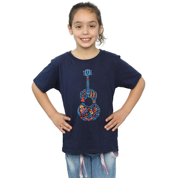 Coco Girls Gitarr Bomulls T-shirt 7-8 År Marinblå Navy Blue 7-8 Years