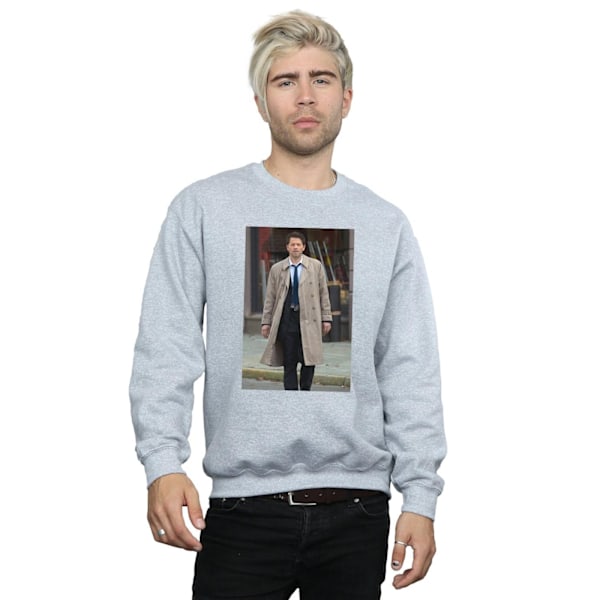 Supernatural Mens Castiel Photograph Sweatshirt 5XL Sports Grey Sports Grey 5XL