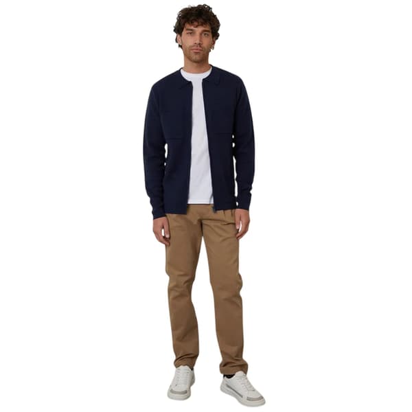 Threadbare Herr Stickad Kofta med Dragkedja M Marinblå Navy M