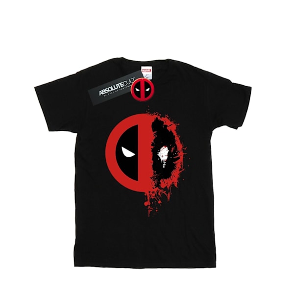 Marvel Dam/Kvinnor Deadpool Split Splat Logotyp Bomull Boyfriend Black S