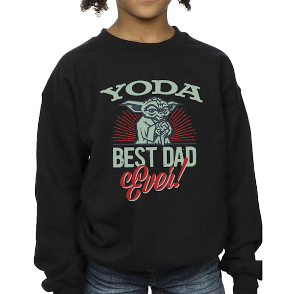 Star Wars Mandalorian Yoda Pappa Sweatshirt 5-6 år Svart Black 5-6 Years