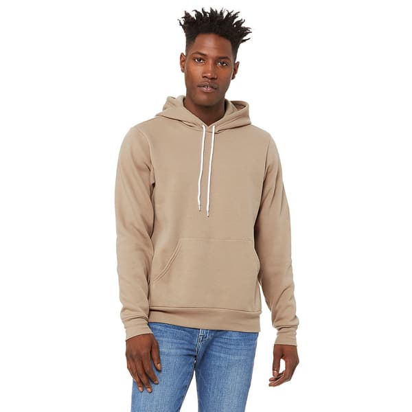 Bella + Canvas Unisex Pullover Polycotton Fleece Hooded Sweatsh Tan XL
