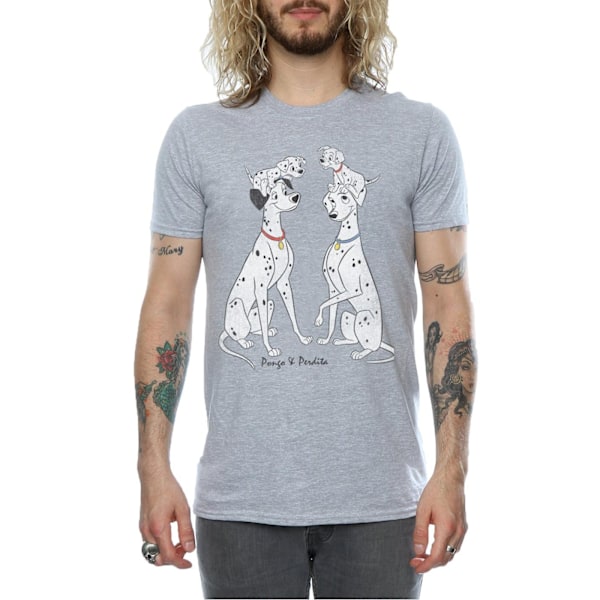 101 Dalmatiner Herr Pongo Och Perdita Bomull T-shirt L Sports G Sports Grey L