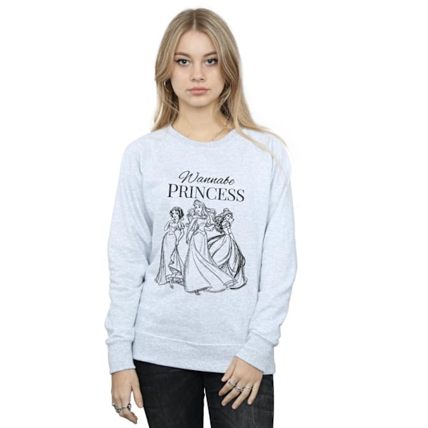 Disney Princess Womens/Ladies Wannabe Princess Sweatshirt L Hea Heather Grey L