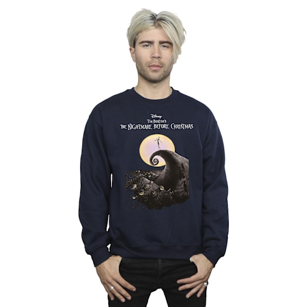 The Nightmare Before Christmas Herr Sweatshirt med månaffisch XL N Navy Blue XL