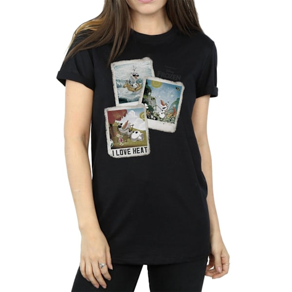 Frozen Dam/Kvinnor Olaf Polaroid Bomull Boyfriend T-Shirt M B Black M