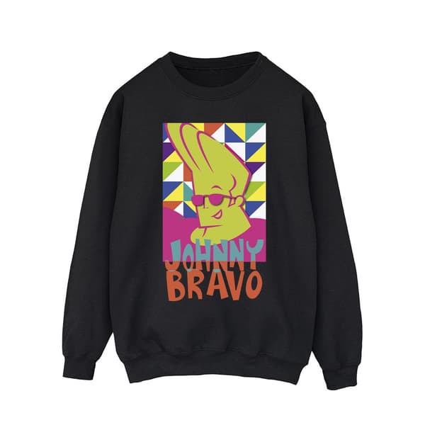 Johnny Bravo Herr Multi Triangles Pop Art Sweatshirt M Svart Black M