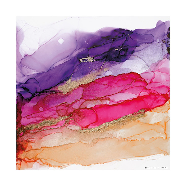 Charlotte Vale Sherbet Print 40cm x 40cm Lila/Rosa/Orange Purple/Pink/Orange 40cm x 40cm