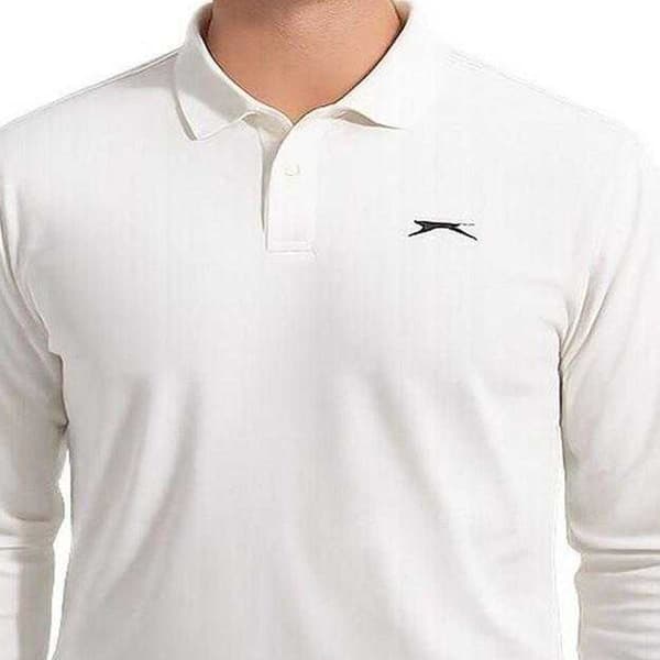Slazenger Herr Logotyp Långärmad Crickettröja S Cream Cream S