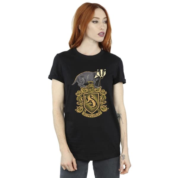 Harry Potter Dam/Dam Hufflepuff Sketch Crest Bomull Boyfr Black S