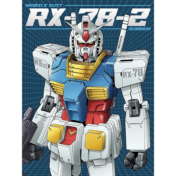 Gundam Blueprint Canvas Print 80cm x 60cm Blå/Vit Blue/White 80cm x 60cm