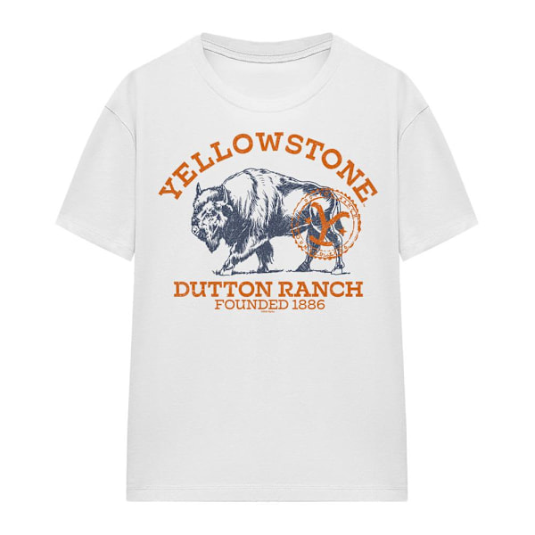 Yellowstone Unisex Vuxen Dutton Ranch Buffalo T-Shirt M Vit White M