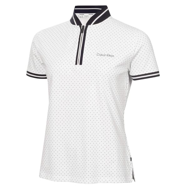 Calvin Klein Dam Camilla Micro-Dot Pikétröja 8 UK Vit White 8 UK